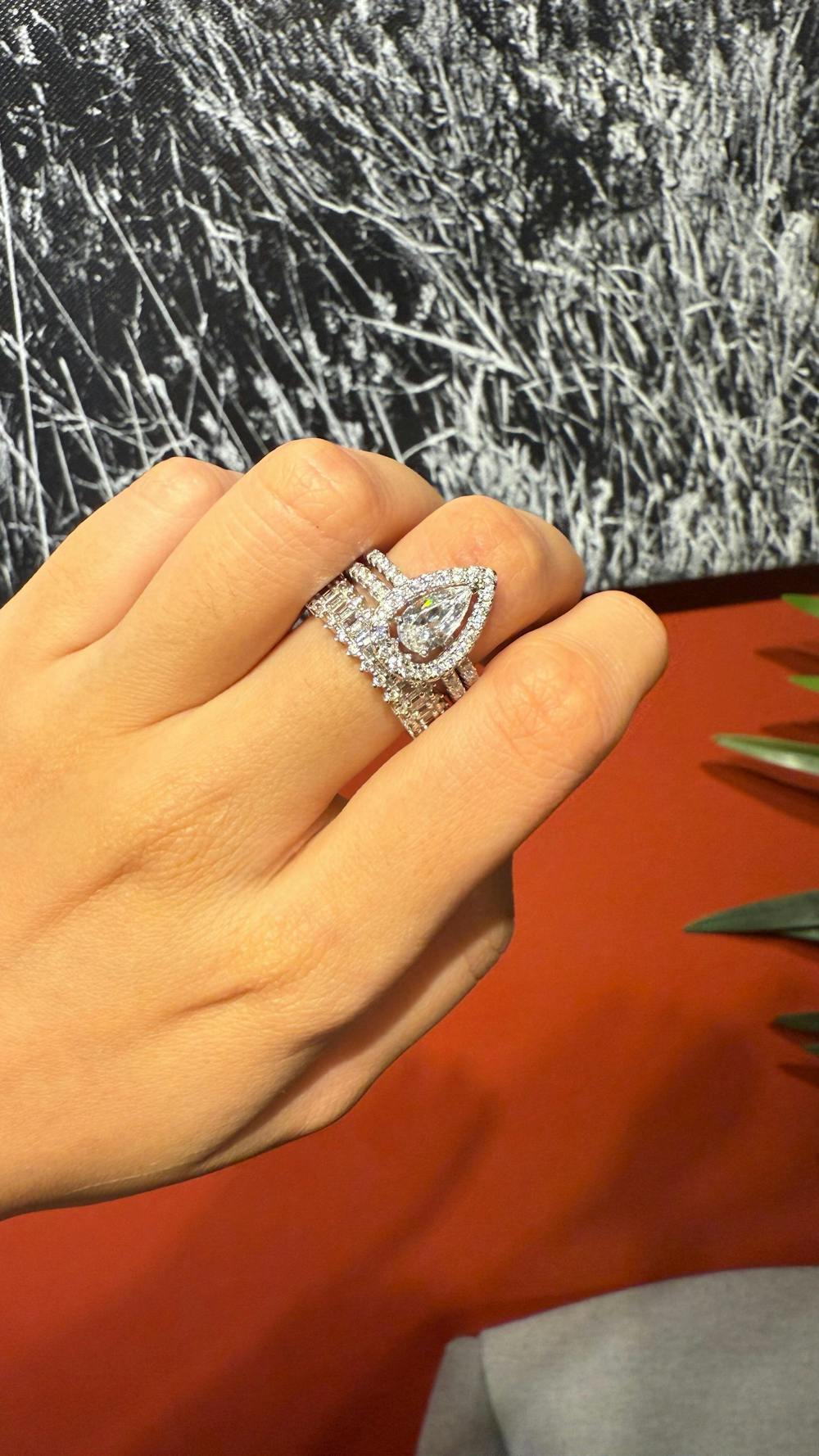 Stunning Marquise 1.5 Carat 3 - Piece Wedding Set in Sterling Silver