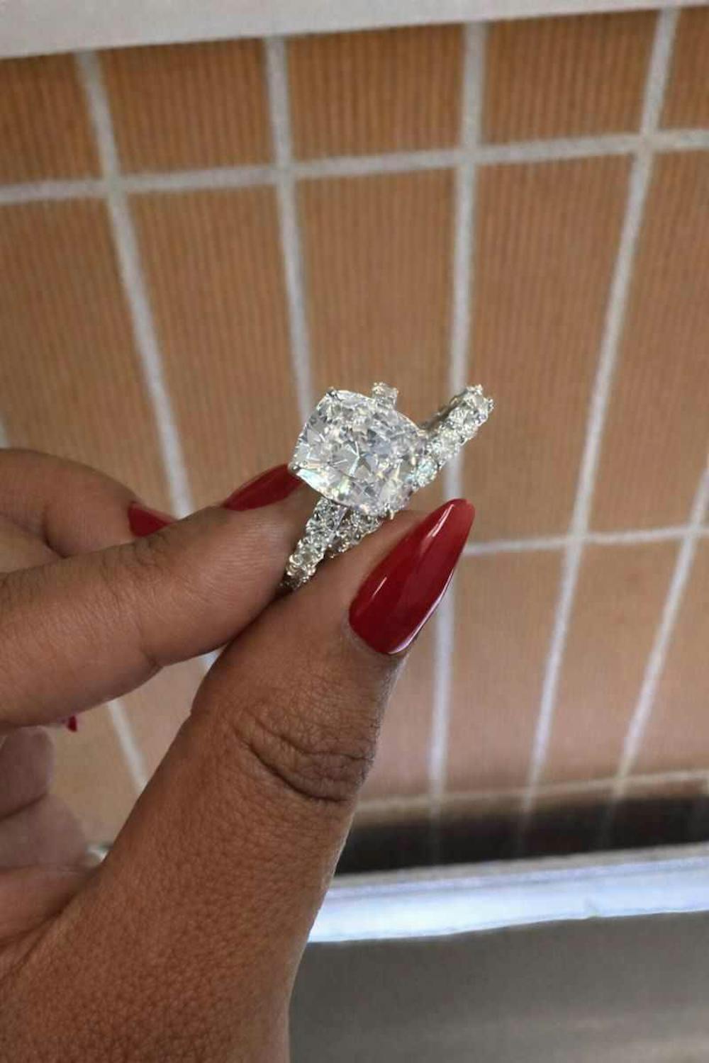 Layered Harmony 3.5Ct Cushion Cut 2-Piece Wedding Set in White Gold Plated Silver