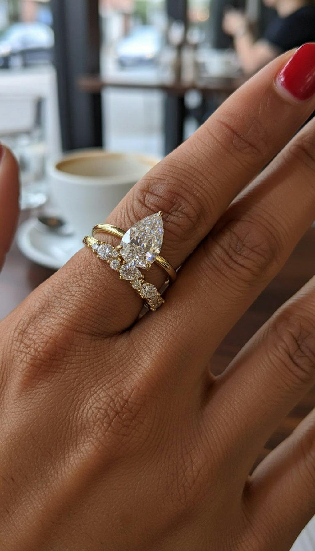 Golden Grace 3Ct Pear Cut 2-Piece Wedding Set in Yellow Gold Plated Silver