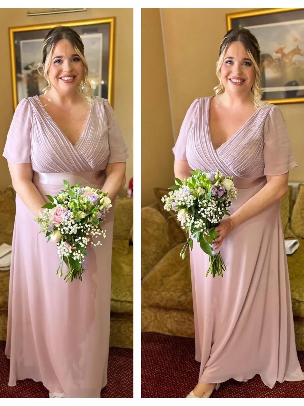 Simple White A Line Chiffon Beach Elopement Wedding Dress With Sleeves ...