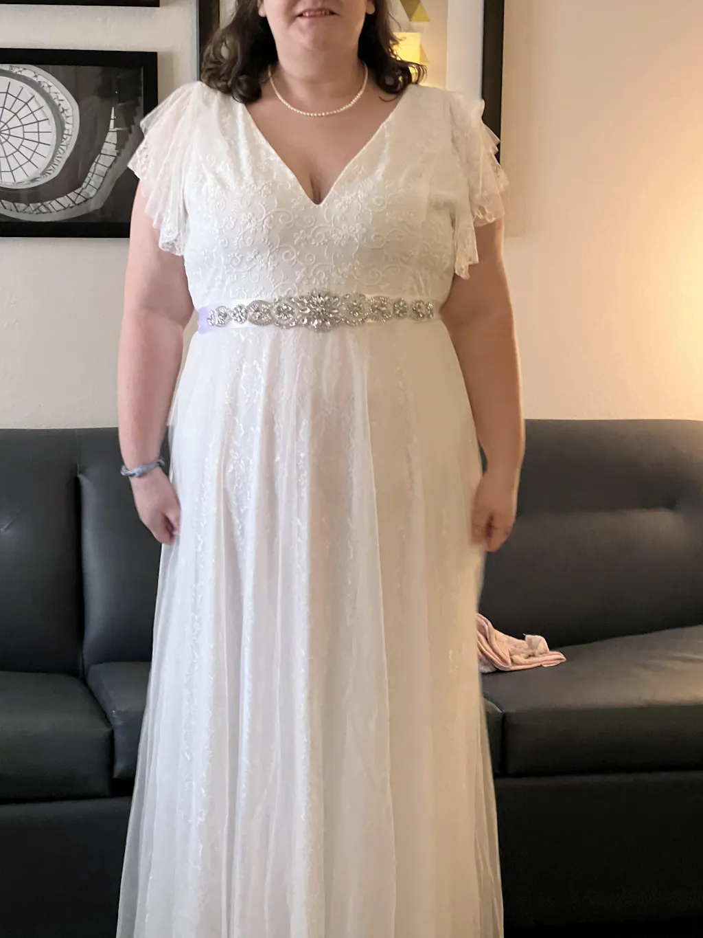 Plus Size Cap Sleeve Floral Lace Long Formal Dresses - Ever-Pretty US