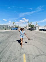 Cute Collared Puff Sleeve Denim Romper