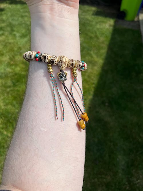 Vintage Tibetan Yak Bone Bracelet, Handcrafted Single-Strand Beads for Men & Women