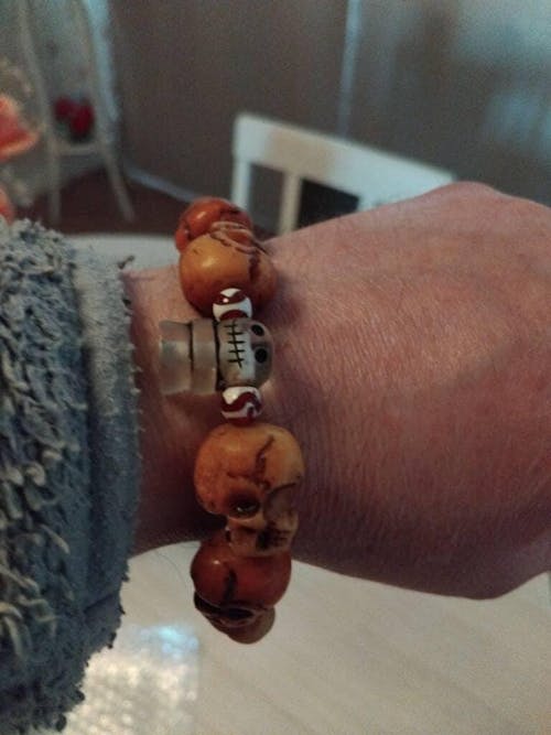 Tibetan Yak Bone Skull Bead Bracelet | Handcrafted Cemetery Mala | Reclaimed Bone Spiritual Jewelry