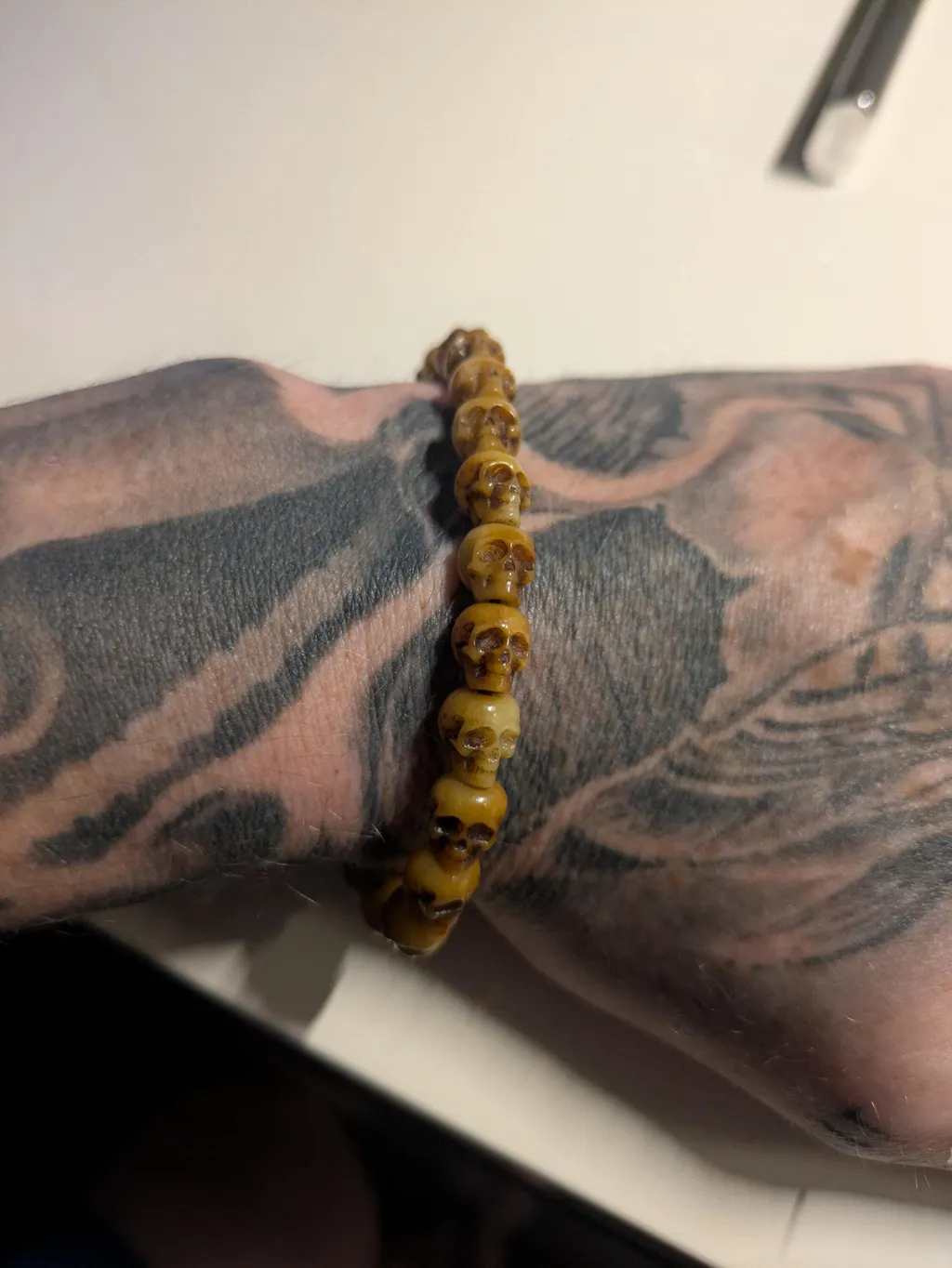Handcrafted Yak Bone Skull Mala Bracelet: Tibetan Prayer Beads