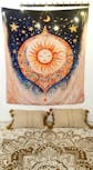 Boho Sun Tapestry - Warm Radiant Wall Art for Bedroom & Living Room