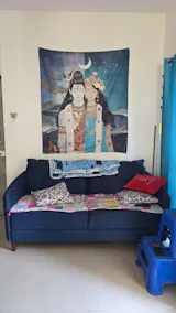 Shiva Shakti Auspicious Spiritual Tapestry - Divine Union Wall Art