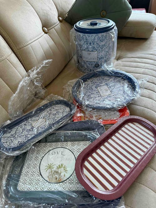 Metal Patates Soğan Kovası - Sebzelik - Patates Soğanlık Sepeti 2li Set, Azulejos Erb23t6