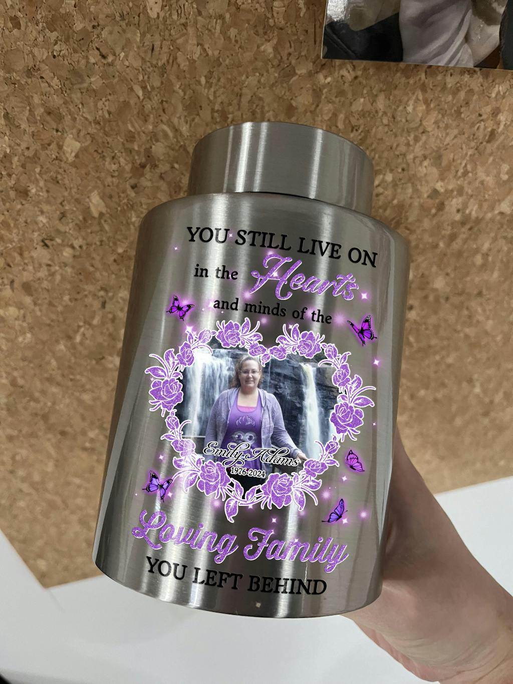 Loving Family - In Loving Memories - Keepsake Urn for Ashes - Stainless Steel Urns