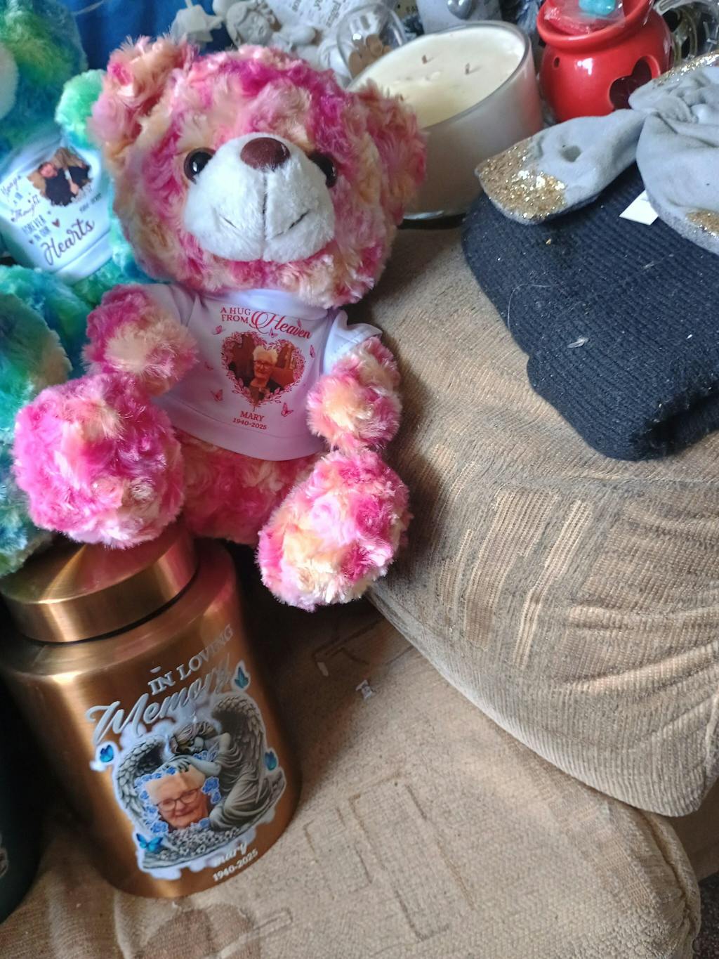 Hug This Memorial Bear - Teddy Bear With Personalized Photo Shirt