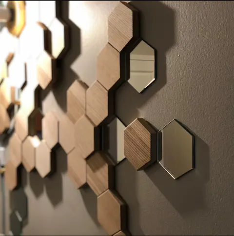 Customer photo of Hexagon Wall Art mirror