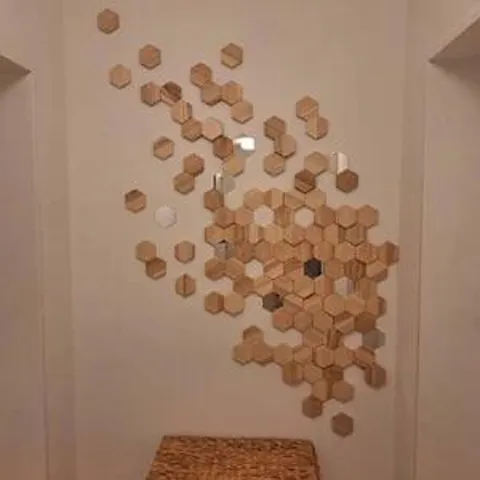 Customer photo of Hexagon Wall Art mirror