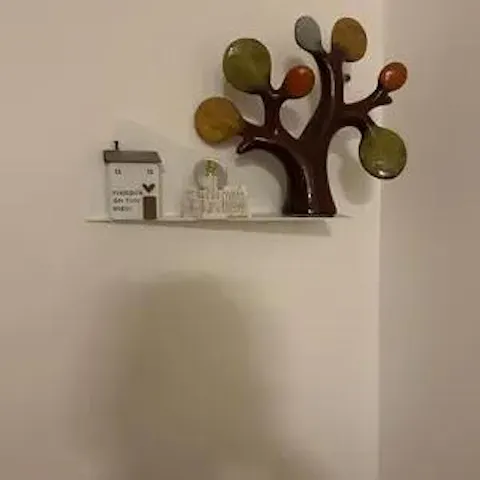 Customer photo of three white wall shelves