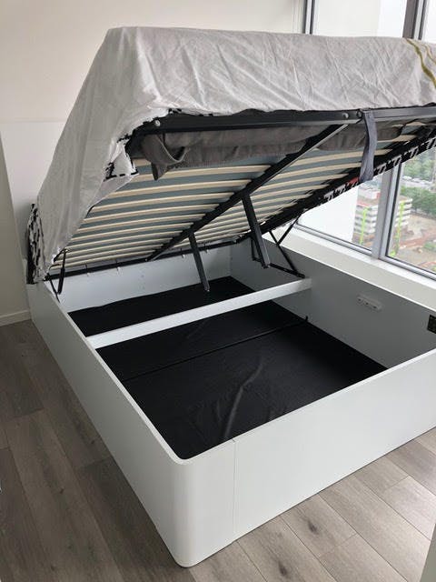 Pull up shop bed storage