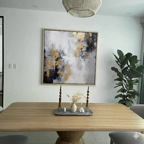Gold And Gray Wall Art Decor Gray Abstract Art Painting Oversize Wall Art