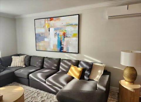 Yellow Blue White Colorful Modern Contemporary Abstract Painting Wp040