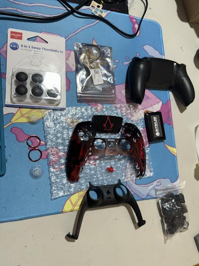 Black Performance Non-Slip Rubberized Grip Replacement Bottom Shell Compatible With PS5 Controller - DPFU6001WS