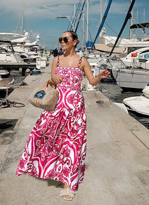 Retro Series Majolica Series Print One Piece Swimsuit Set