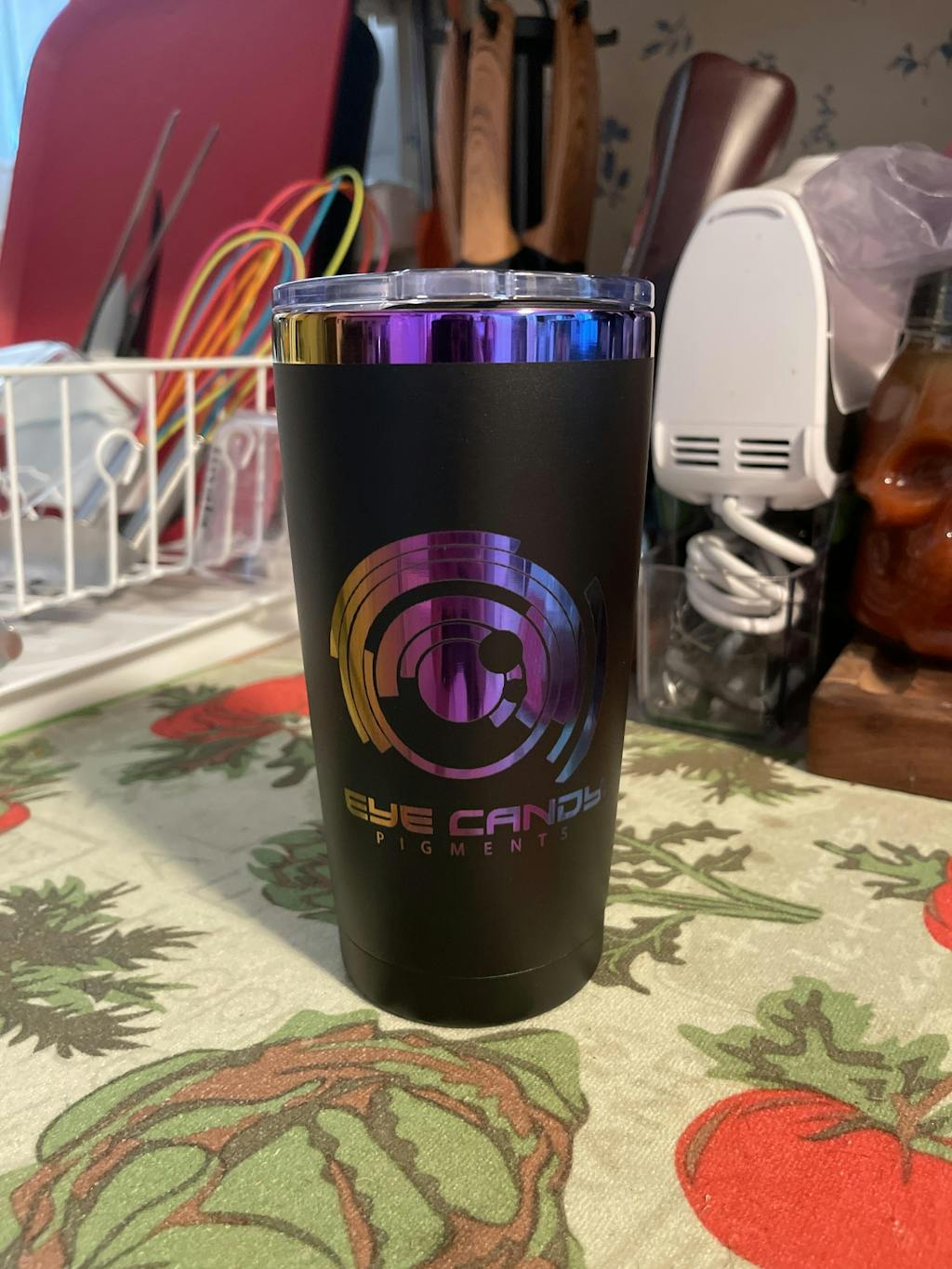Eye Candy 20 oz Travel Mug - Black or White (Rainbow Foil)