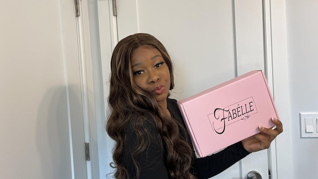 Honey Blonde Highlights Brown Lace Wig Loose Wave Premium Synthetic Lace Front Wig