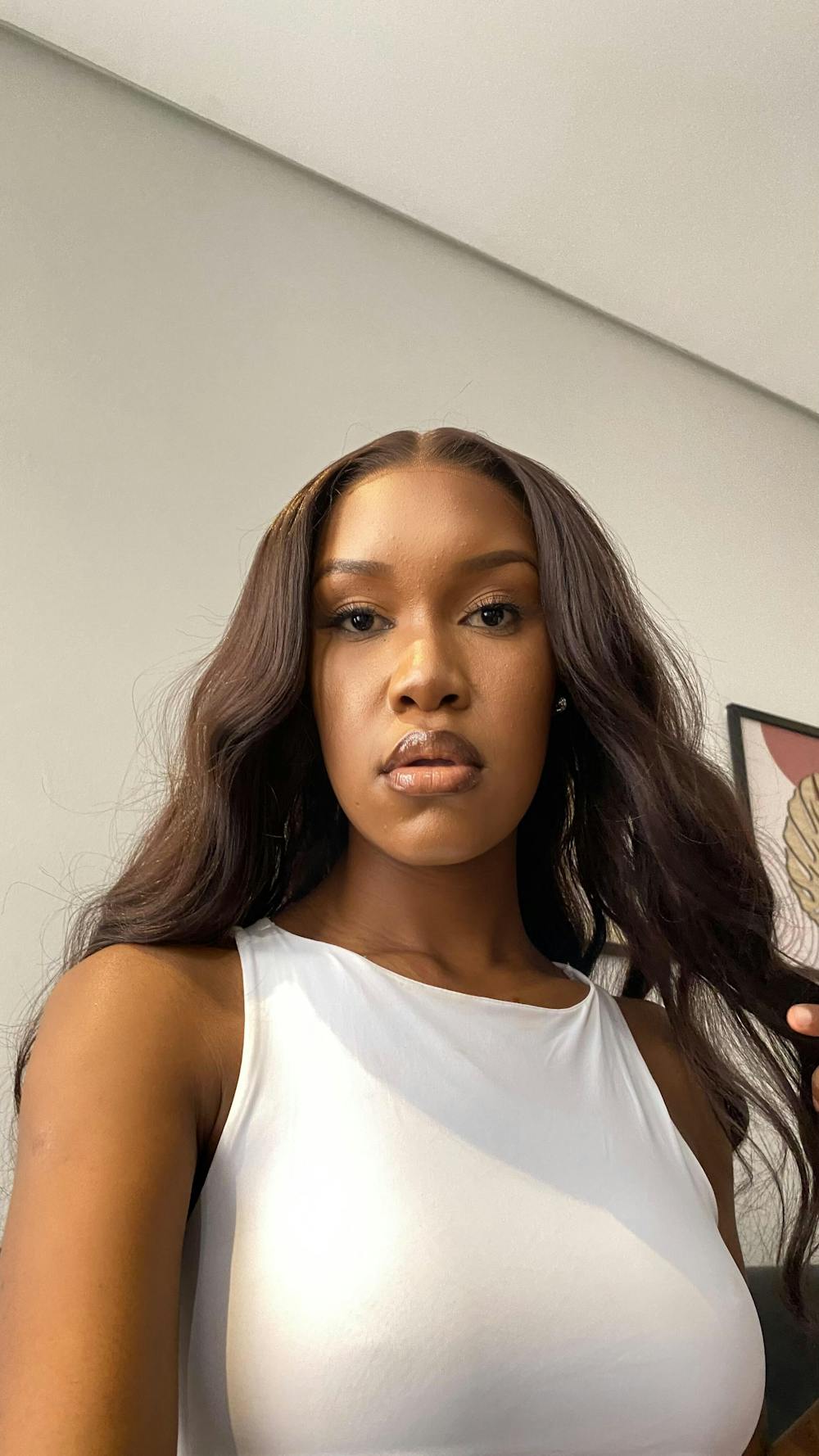 Chocolate Brown Loose Wave Glueless Transparent Lace Wig Synthetic Lace Front Wig