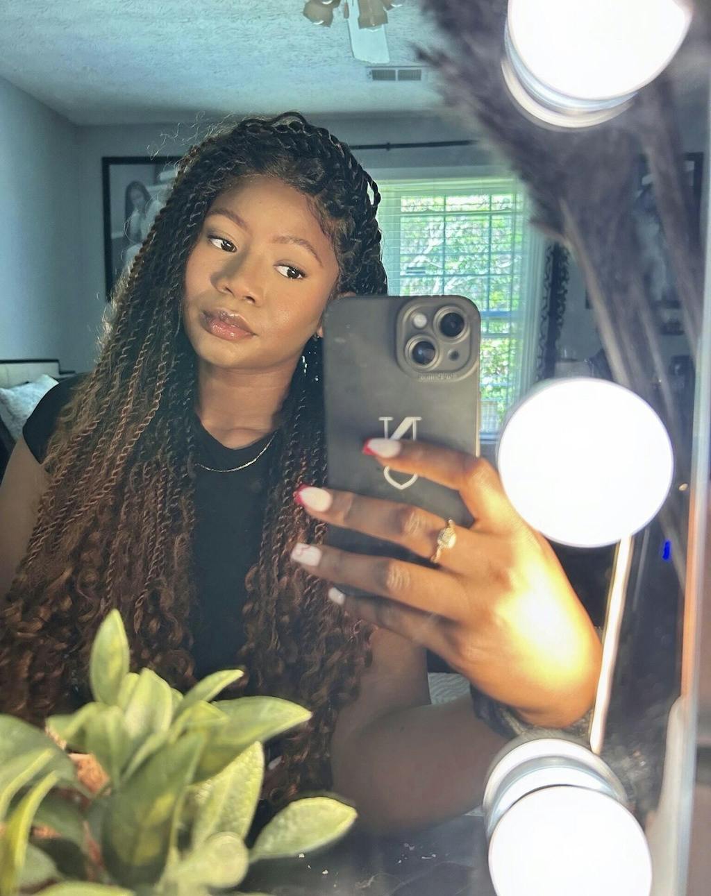 Boho Twist Braided Full Lace Wig Knotless Senegalese Twists With Curly Ends