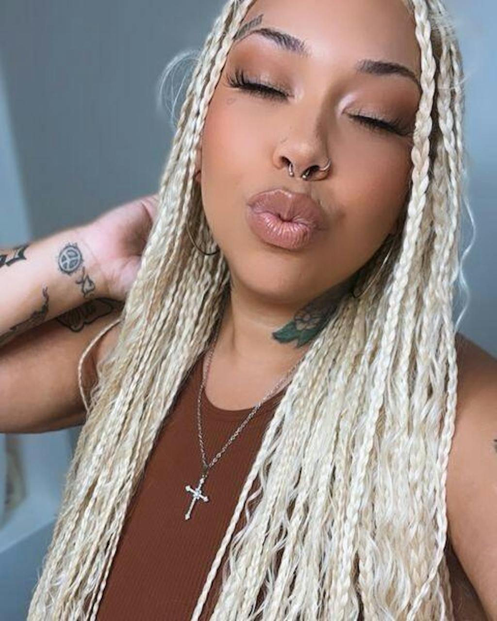 Boho Square Knotless Box Braid Wigs Full Lace Braided Wig Boho Curly Box Braids Wig With Baby Hair