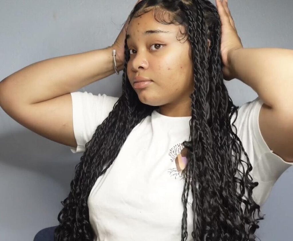 Boho Twist Braided Full Lace Wig Knotless Senegalese Twists With Curly Ends