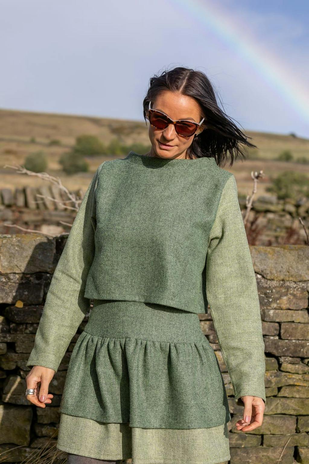 Winter Walk Storm Herringbone Yorkshire Tweed Fabworks Online