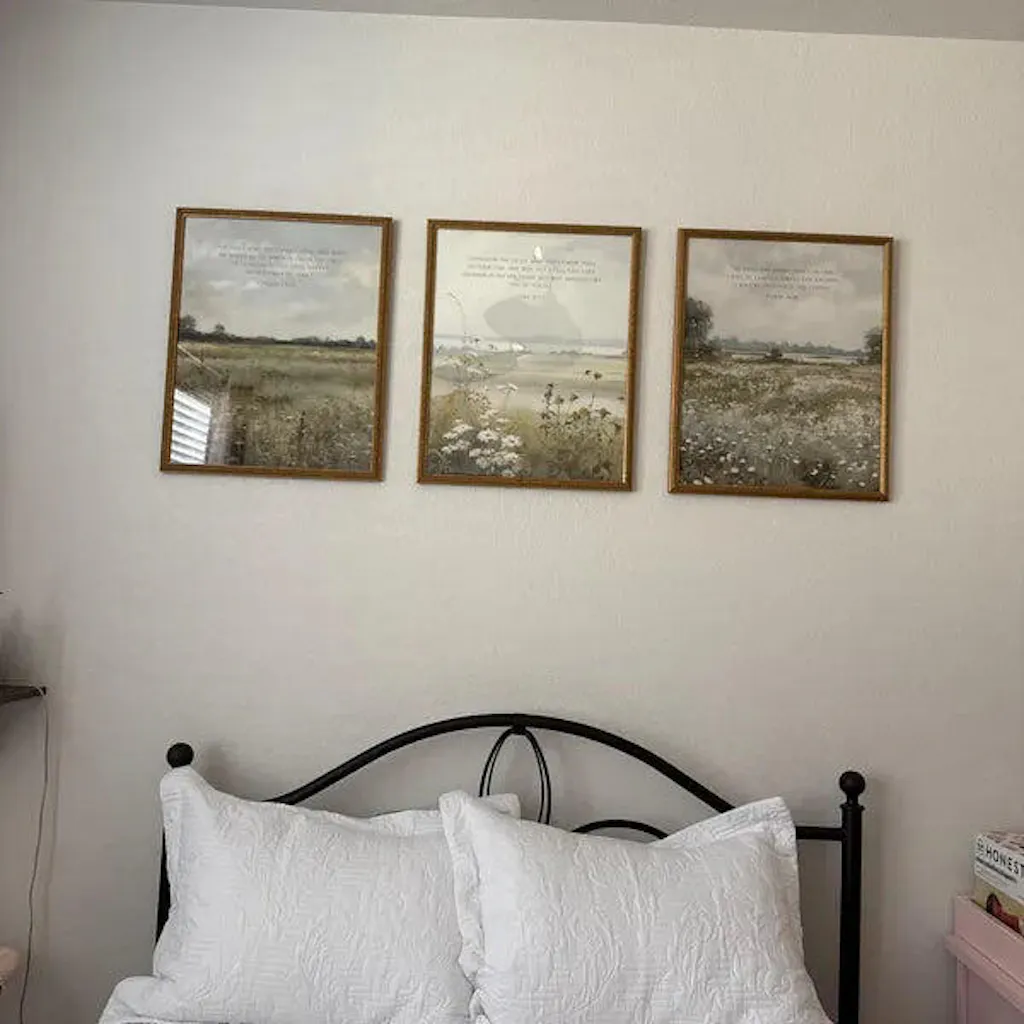 Peaceful Fields Scripture Wall Art Set – Faith & Stillness Collection - Poster/Canvas