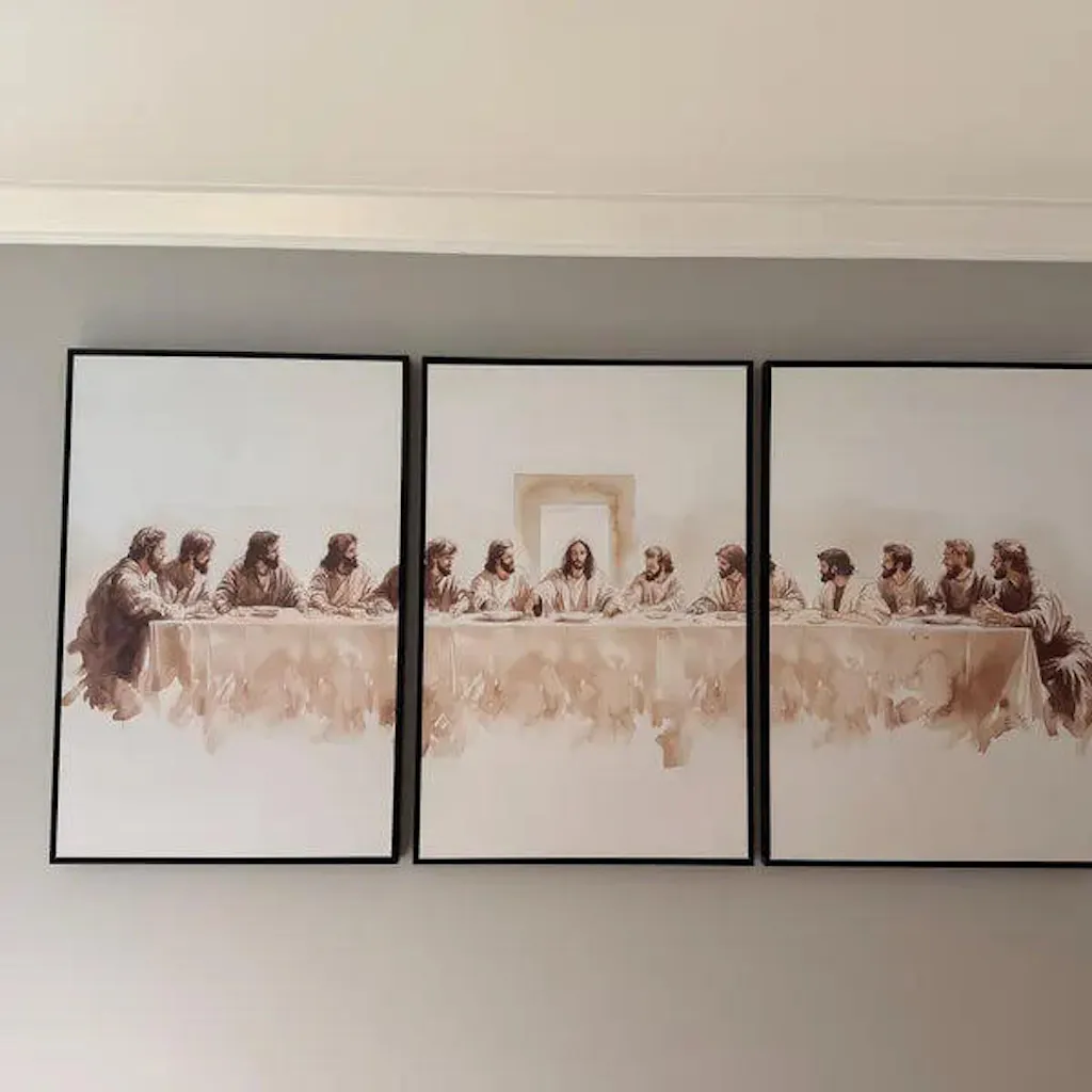 Last Supper Minimalist Christian Wall Art Poster/Canvas Set