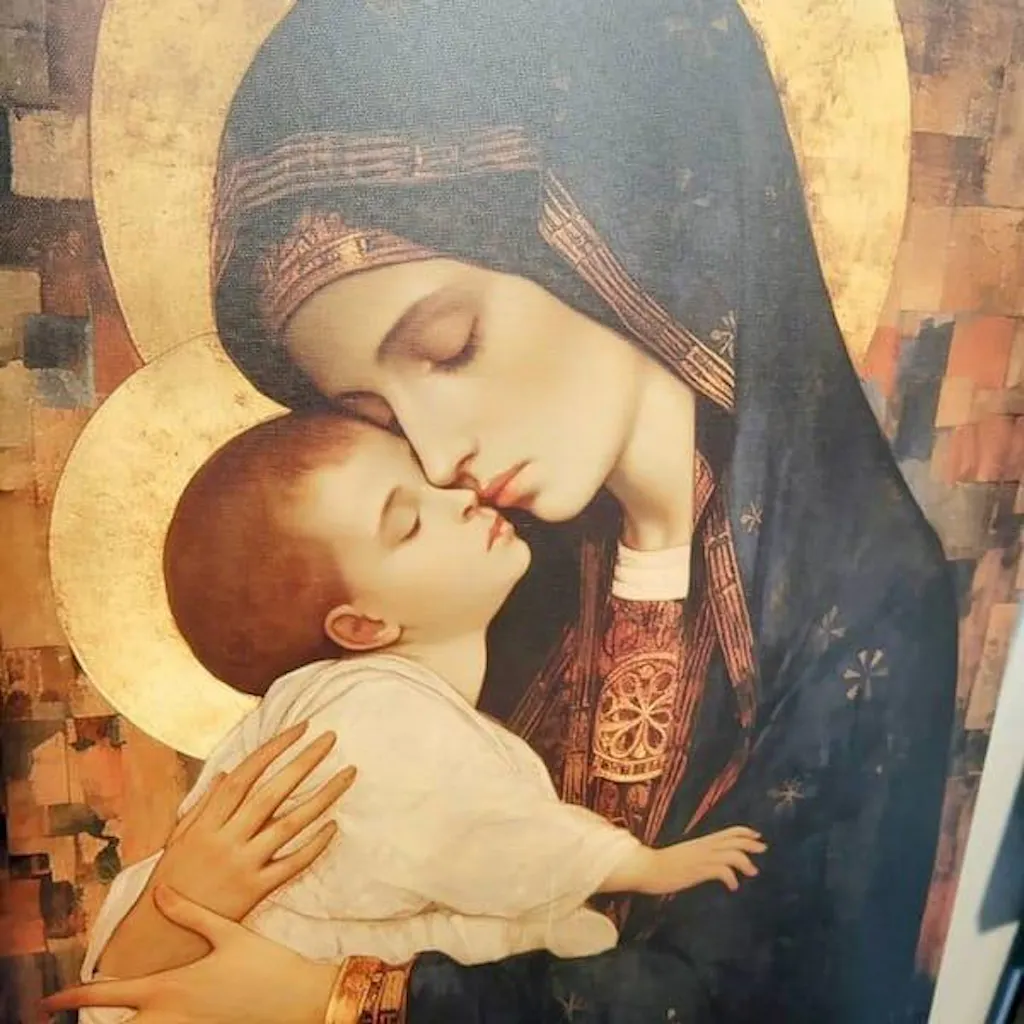 Madonna & Child Sacred Embrace Poster/Canvas