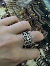 Retro Silver Color Jesus Cross Adjustable Ring