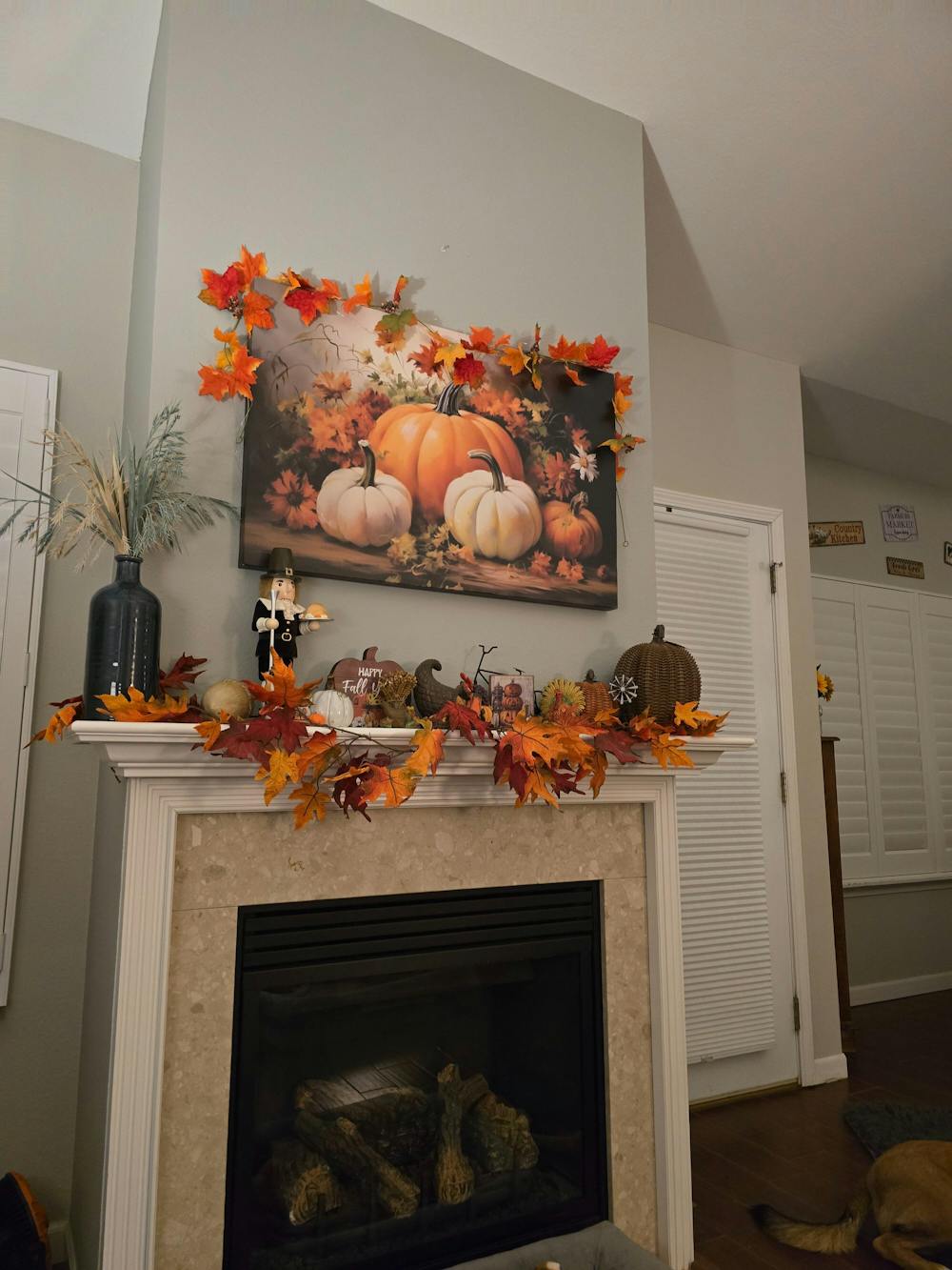 Pumpkins Make Me Feel Grateful Thanksgiving Canvas Painting, Wall Art Decor - Thanksgiving Poster Gift