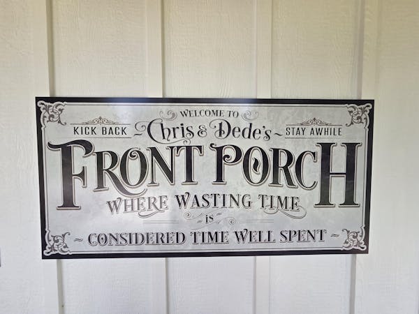Personalized Front Porch Sign, Black & White Front Porch Sign, Vintage Front Porch Sign , Where Wasting Time is Considered Time Well Spent