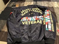 Desert storm iraqi freedom veteran over print jacket