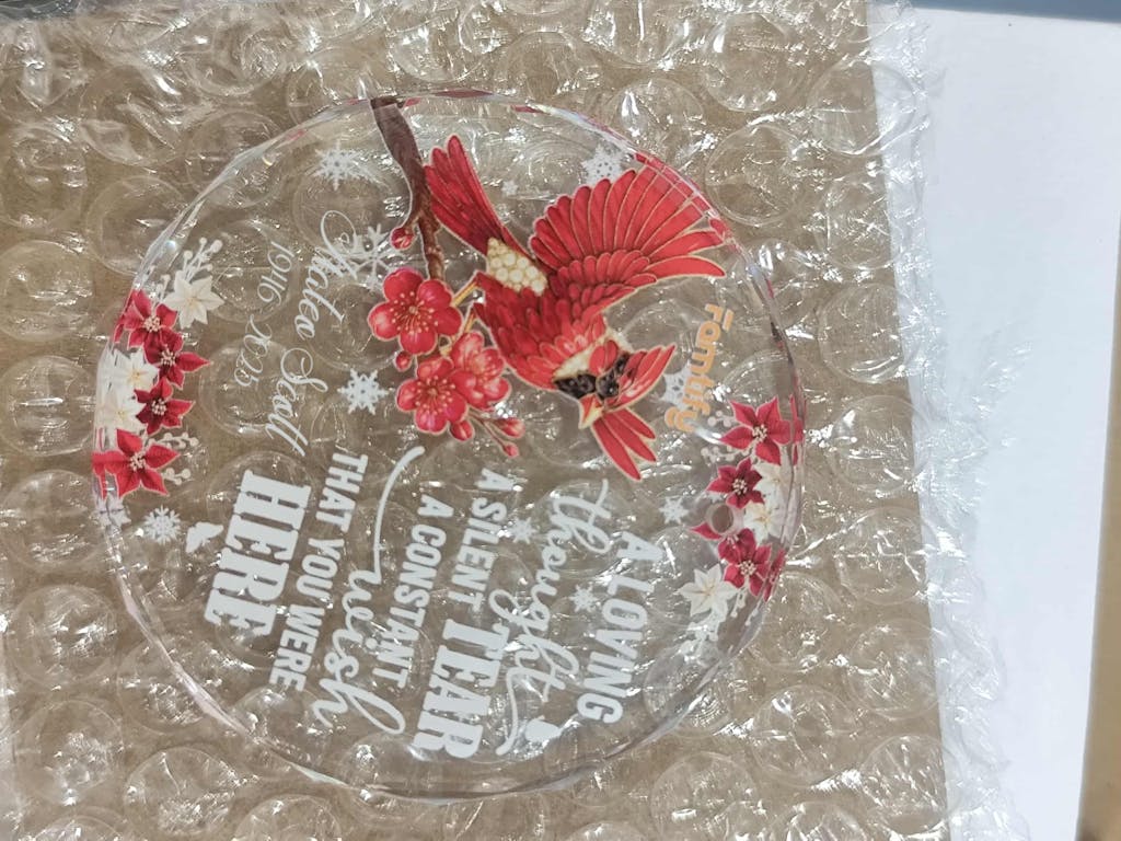 I’m Always With You - Cardinal Hummingbird Memorial Personalized Glass Ornament