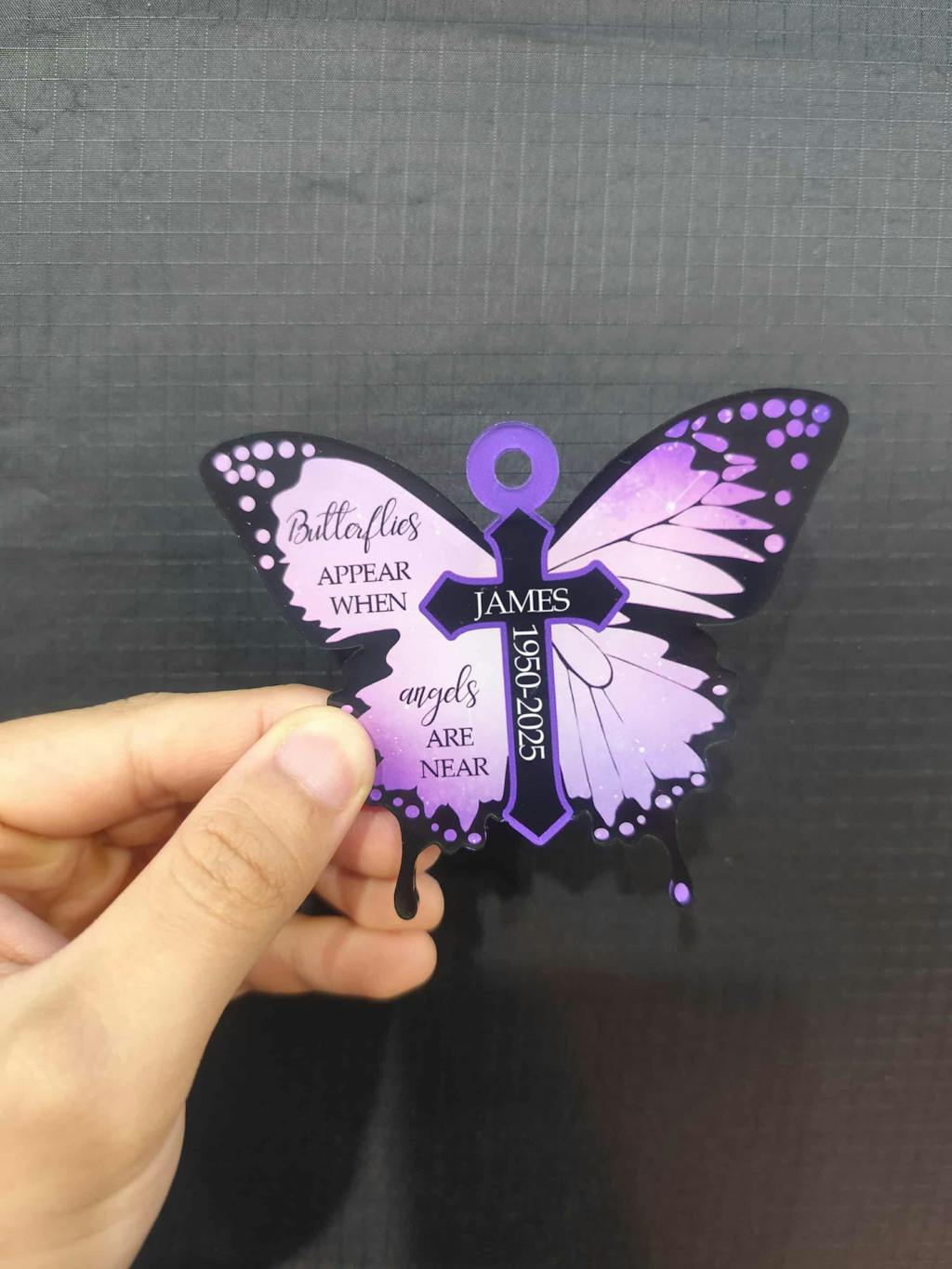 Butterflies Appear When Angels Are Near – Custom Acrylic Ornament for Memorial Gift