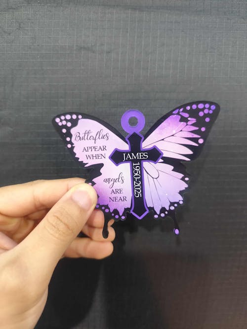 Butterflies Appear When Angels Are Near – Custom Acrylic Ornament for Memorial Gift