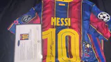 LIONEL MESSI | BARCELONA 2020-2021 UCL HOME DISPLAY JERSEY | PRINTED SIGNATURE (SIZE L)