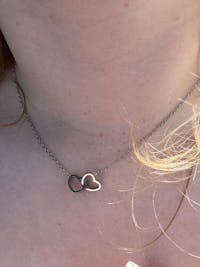 Collar personalizado Corazones Unidos y Rosa real eterna