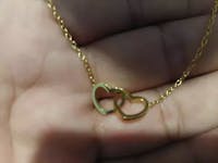 Collar personalizado Corazones Unidos y Rosa real eterna