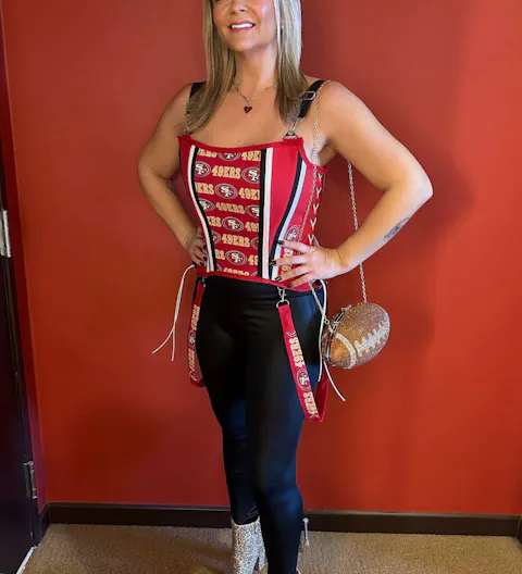 San Francisco 49-ers Football Team Corset Bustier Top