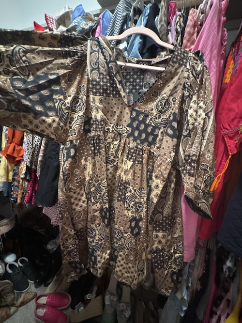 Paisley Please Brown Dress