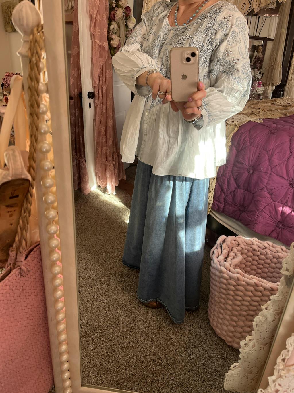 Copper Bloom Blue Top