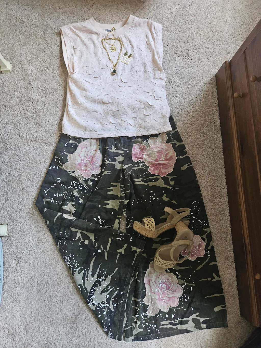 Rebel Rose Camo Cotton Pants