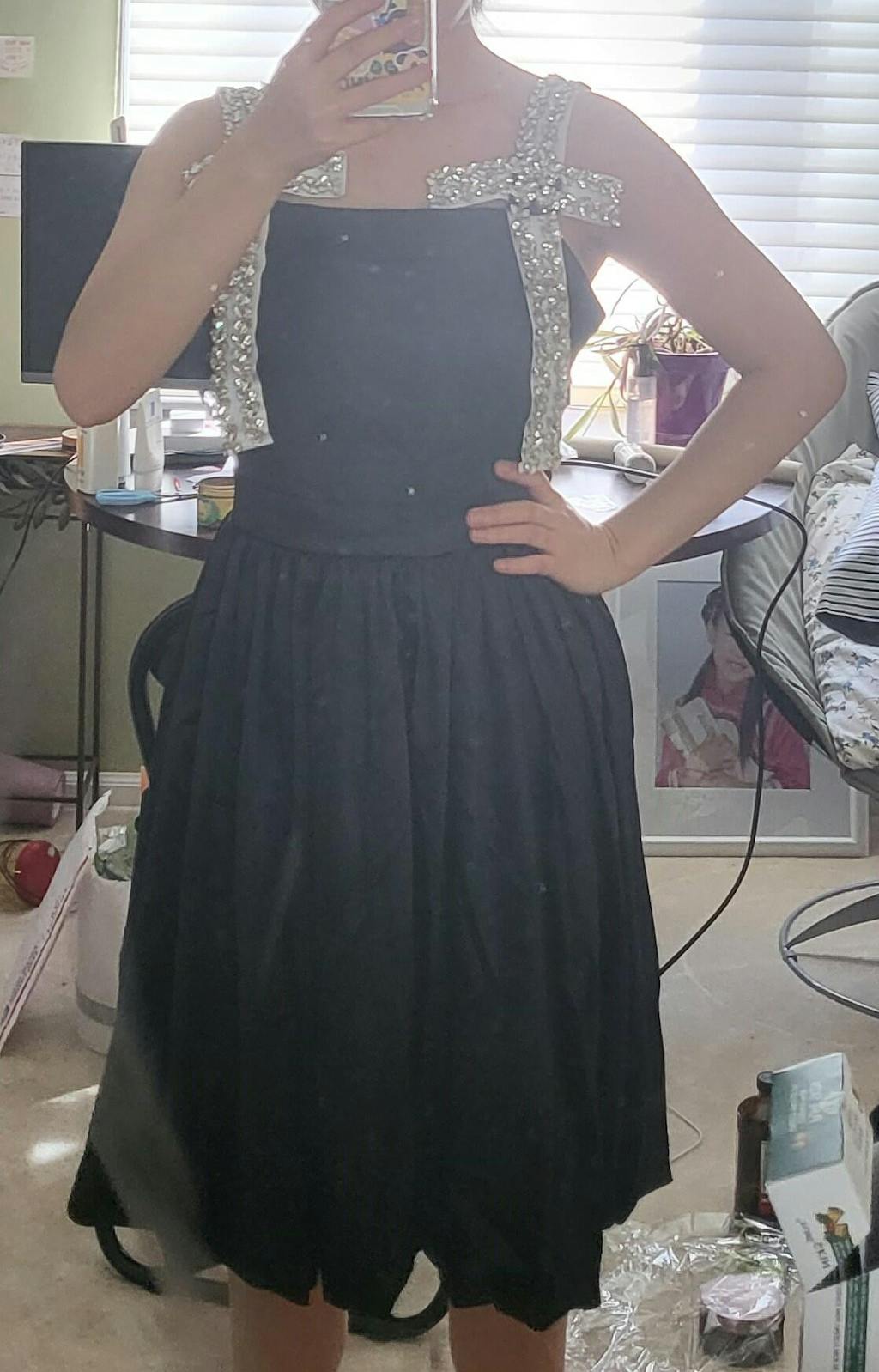 Black Rhinestone Cross Dress Lia ITZY Fashion Chingu