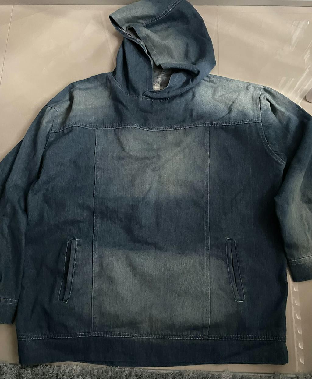 Blue Oversized Denim Hoodie Hoshi Seventeen Fashion Chingu