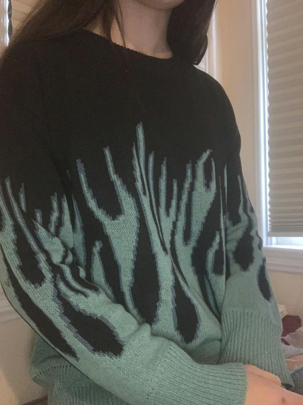 Blue Flame Sweater Karina Aespa Fashion Chingu