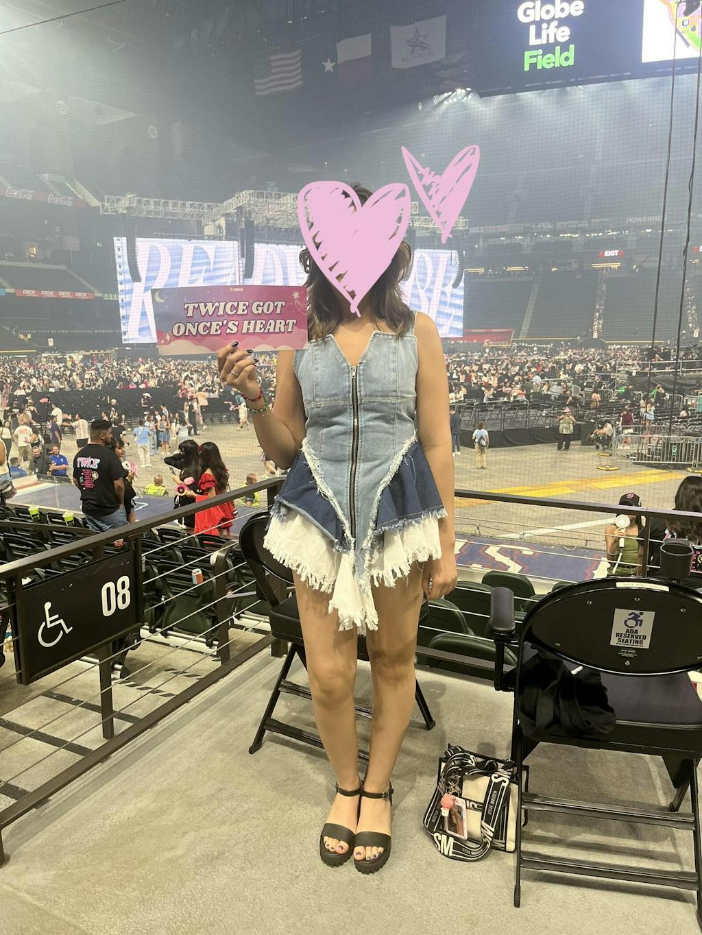 Blue Patchwork Denim Top Sana Twice Fashion Chingu